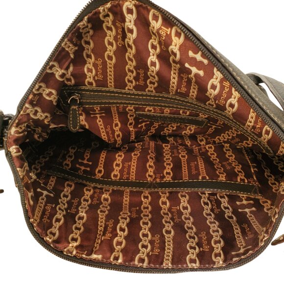 Tignanello Black Pebbled Leather Shoulder Bag Organizer Purse - Picture 3 of 6